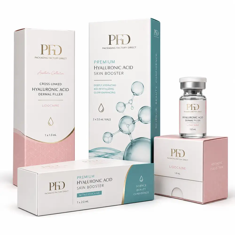 Hyaluronic Acid Dermal Filler Packaging Boxes for Medical Aesthetic Brands
